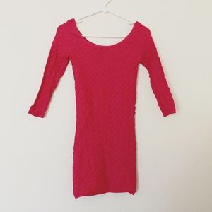 Red textured Bebe dress